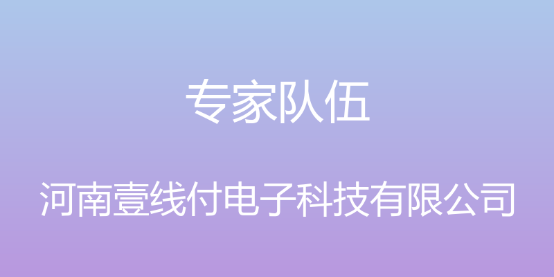 专家队伍 - 河南壹线付电子科技有限公司